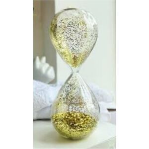 Zara Home Glass Timer Hourglass Glitter Sand Clock~ New No Box